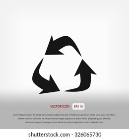 Recycle sign vector icon
