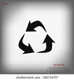 Recycle sign vector icon