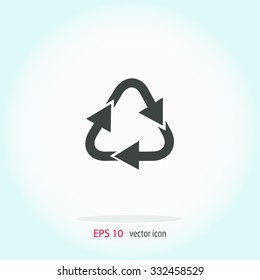 Recycle sign vector icon.