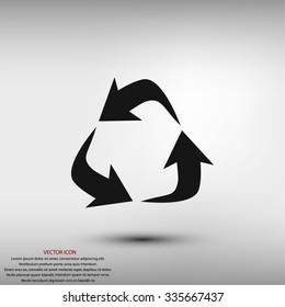 Recycle sign vector icon