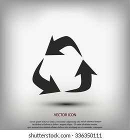 Recycle sign vector icon