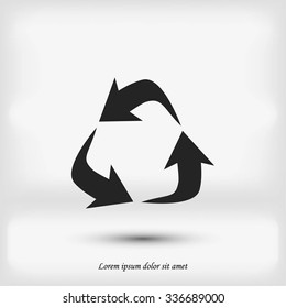 Recycle sign vector icon