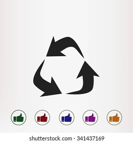 Recycle sign vector icon