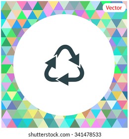 Recycle sign vector icon.