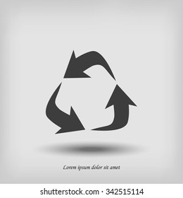 Recycle sign vector icon