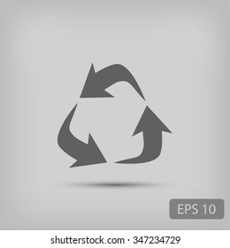 Recycle sign vector icon