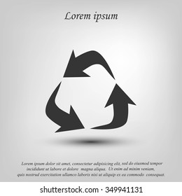 Recycle sign vector icon