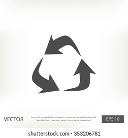 Recycle sign vector icon