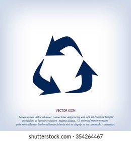 Recycle sign vector icon