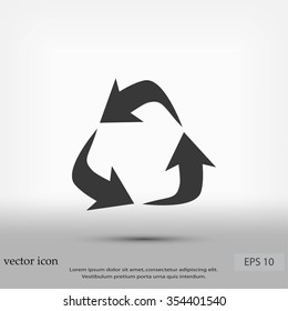 Recycle sign vector icon