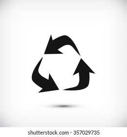 Recycle sign vector icon
