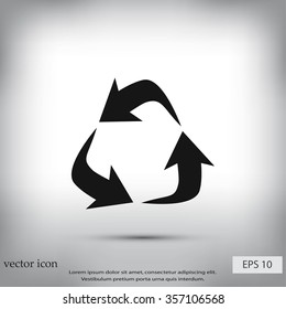 Recycle sign vector icon