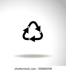 Recycle sign vector icon.