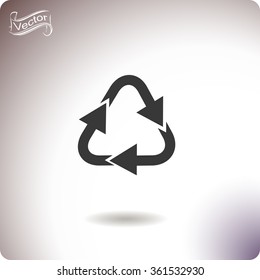 Recycle sign vector icon.