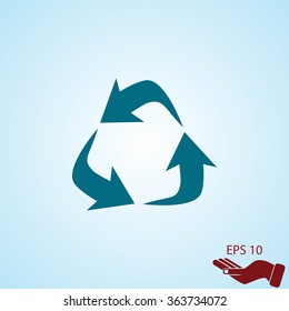 Recycle sign vector icon