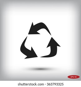 Recycle sign vector icon