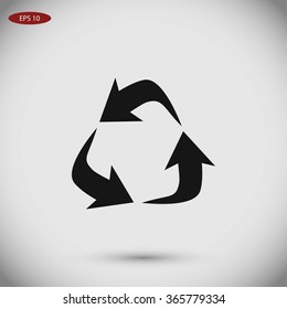 Recycle sign vector icon