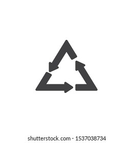 Recycle sign vector icon. filled flat sign for mobile concept and web design. Recycling arrows glyph icon. Symbol, logo illustration. Vector graphics