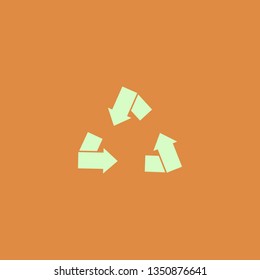 Recycle sign vector icon. flat design