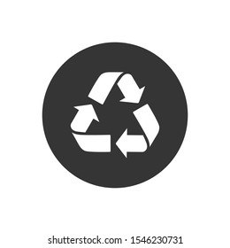 Recycle sign Vector icon. Trash symbol. Eco bio waste concept. Arrow sign isolated on white, flat design for web, website