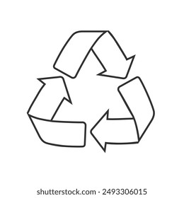 Recycle sign Vector icon. Trash symbol. Eco bio waste concept. Arrow sign isolated on white, flat design for web, website