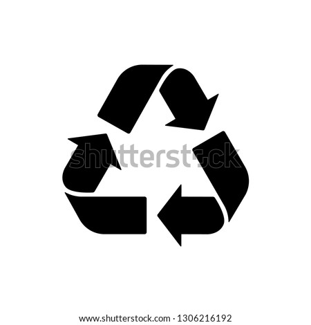 Recycle sign Vector icon. Trash symbol. Eco bio waste concept. Arrow sign isolated on white, flat design for web, website