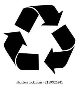 Recycle sign vector illustation, cycle recycled icon. Recycling symbol isolated white background, arrow symbol for eco symbol or reuse icon, circle for recycle isolated, recycling material