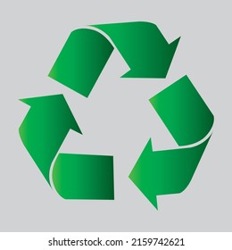 Recycle sign vector illustation, cycle recycled icon. Recycling symbol isolated white background, green arrow symbol for eco symbol or reuse icon, circle for recycle isolated