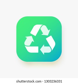Recycle sign Vector illustration isolated on white background. Trash symbol. Ecology bio waste concept. Arrow circle triangle button.