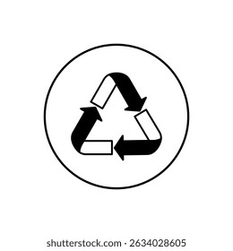 Recycle sign vector illustration, Set of packaging products symbols, packaging labels, information sign of recycling, cycle green symbols, Recycle icon symbol, Recycling and rotation arrow icon pack.