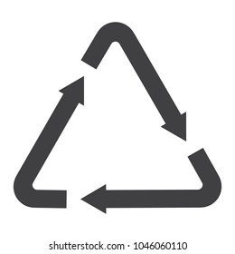 Recycle sign vector isolated icon. Recycle symbol