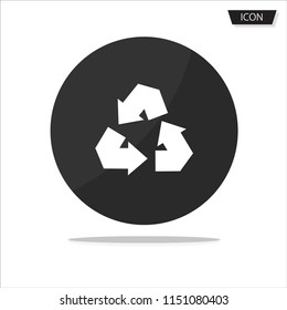 Recycle sign vector isolated on white background
