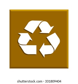 Recycle sign in white color - isolated. EPS