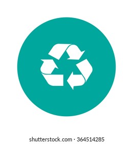 Recycle sign in white color - isolated. EPS