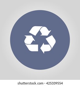 Recycle sign in white color - isolated. EPS