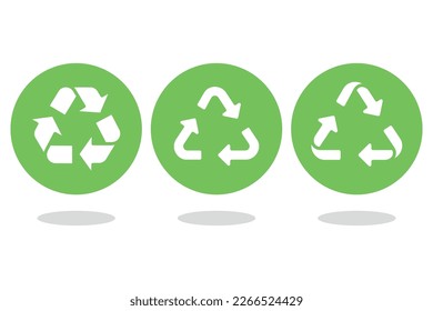 Recycle Signs In Circle Buttons Vectorart