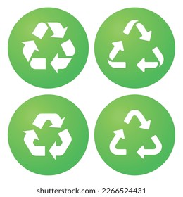 Reciclar Señales En Botones De Círculo Gradiente Vectorart