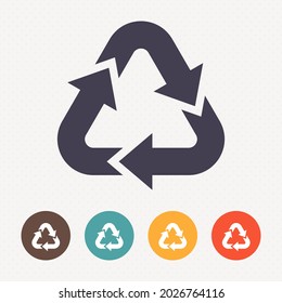 Recycle signs on dot pattern background