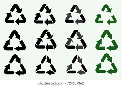 Recycle signs set  isolated in vector