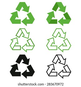 Recycle signs. Vector illustration