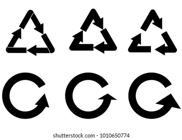 Recycle signs vector set.