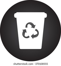 Recycle simple icon on colorful background