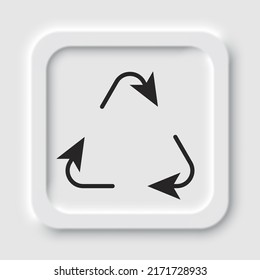 Recycle simple icon vector. Flat design. Neumorphism design.ai