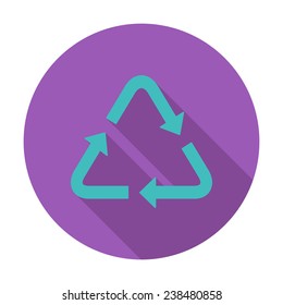 Recycle. Single flat color icon. Vector illustration.