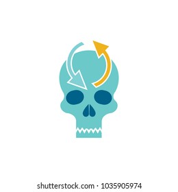 Recycle Skull Logo Icon Design