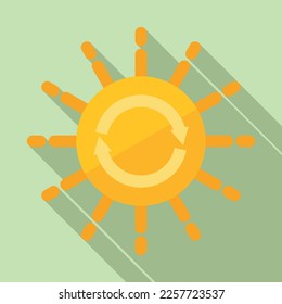 Recycle solar energy icon flat vector. Clean power. Eco safe