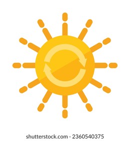Recycle solar energy icon flat vector. Clean power. Eco safe isolated
