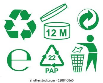 Recycle and some packaging sign - Shutterstock ID 628840865