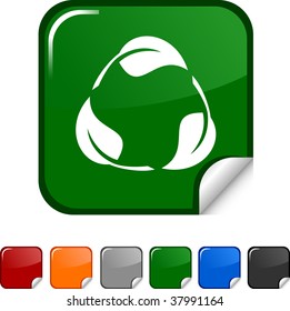 Recycle  sticker icon. Vector illustration.
