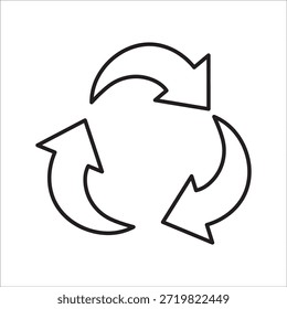 Vector de contorno de icono de stock de reciclaje